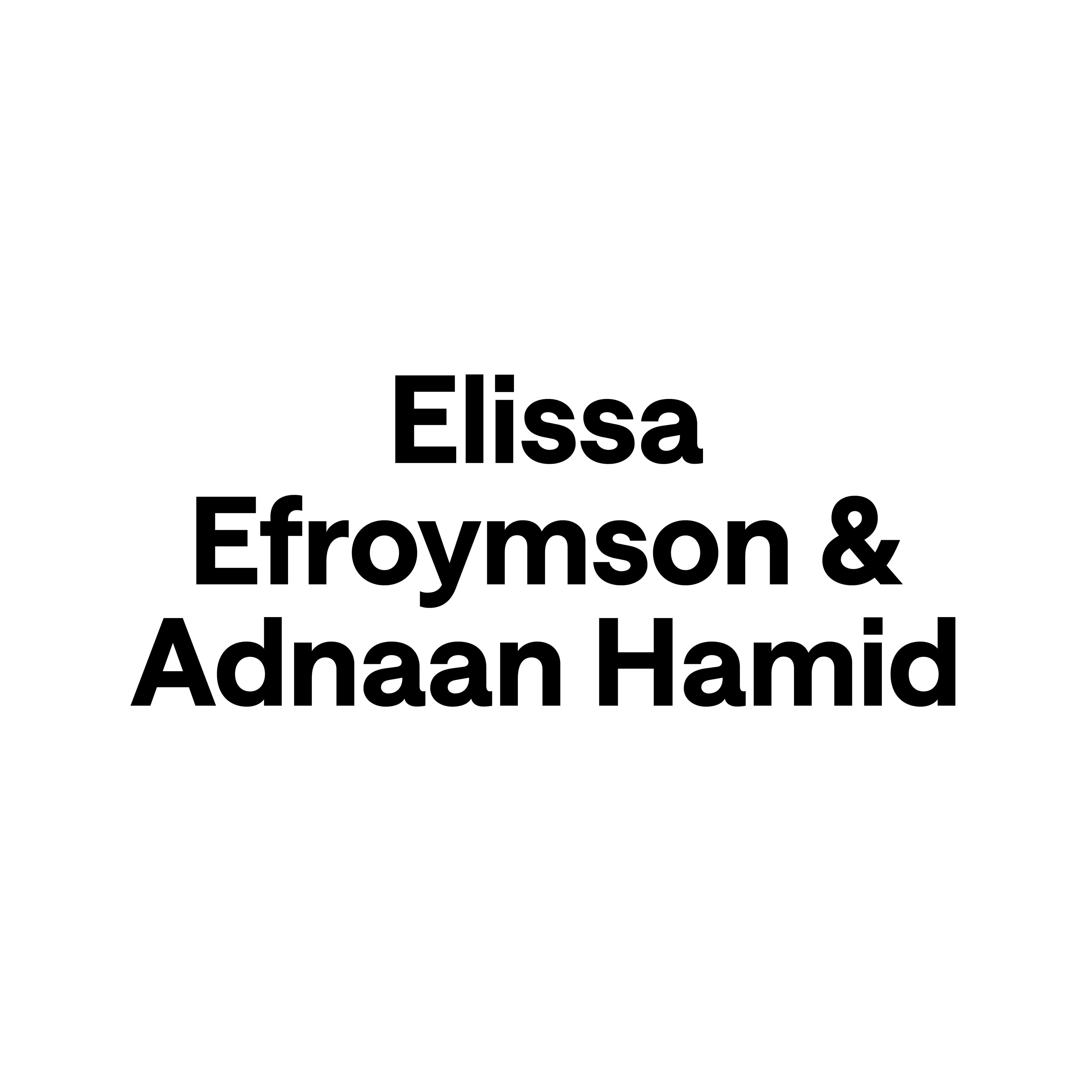 Elissa Efroymson and Adnaan Hamid